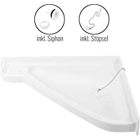 wamovo Lavabo pequeño para Caravana y Autocaravana- (Largo x Ancho x Profundidad): 415 x 350 x 60 mm- Color Blanco…